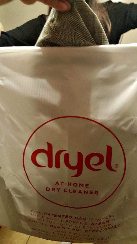 place garment in dryel bag