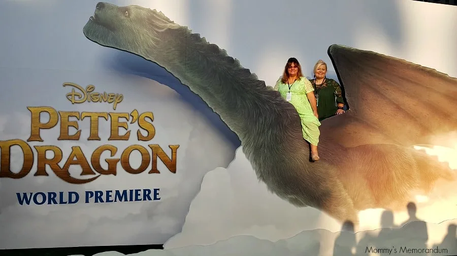posing on the red carpet of Disney's Pete's Dragon