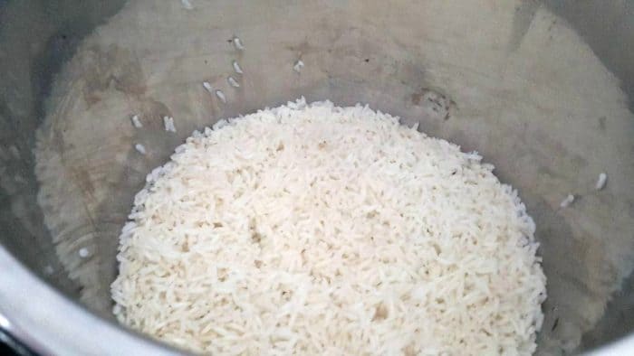 rice when lid is opened