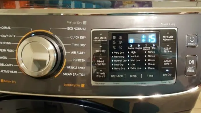 samsung dryer display