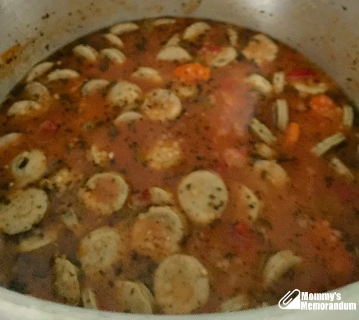sausage and pasta soup with al fresco chicken sausages