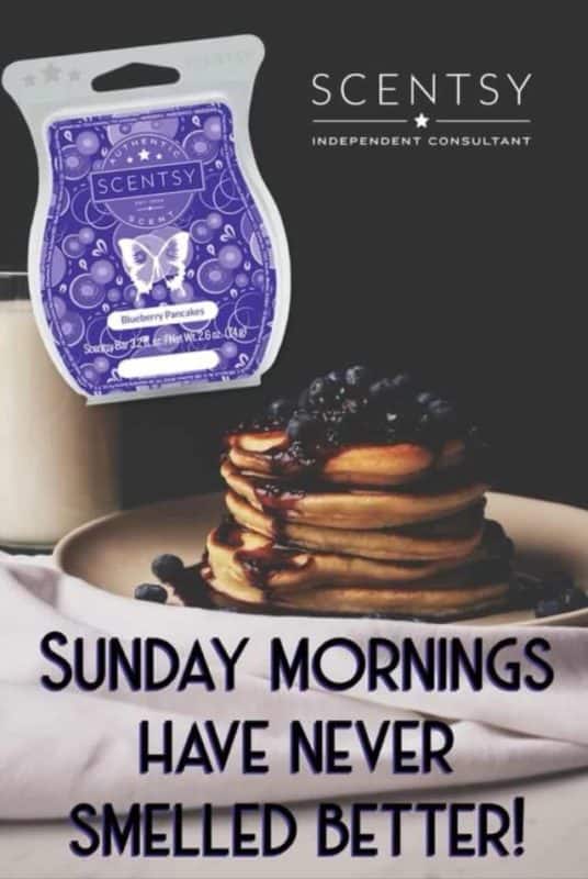 Sunday Mornings have never smelled better. Scentsy Blueberry Pancakes wax bar