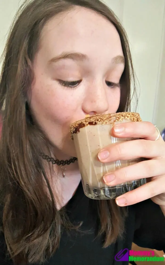 smores smoothie drinking