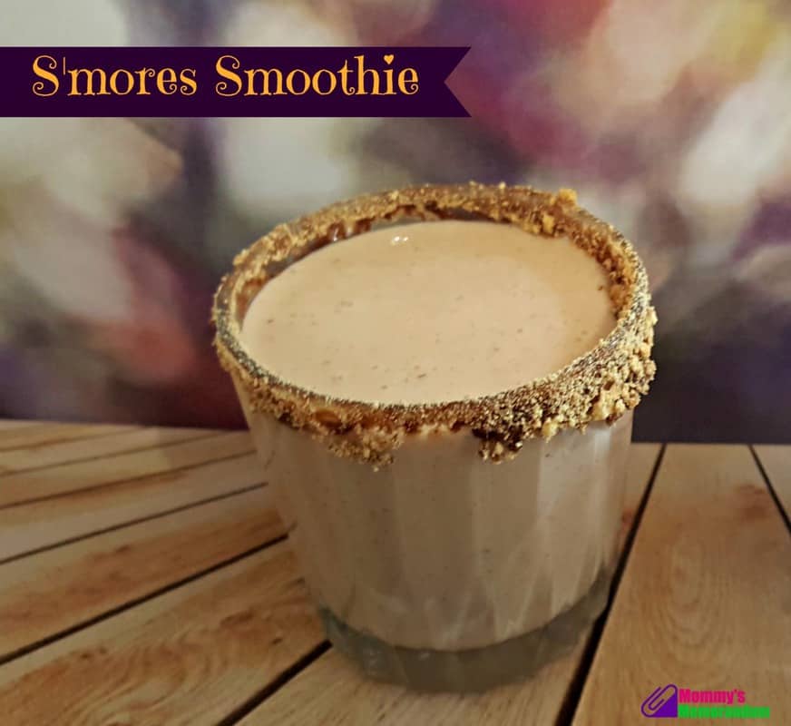 smores smoothie recipe overlooking glasses