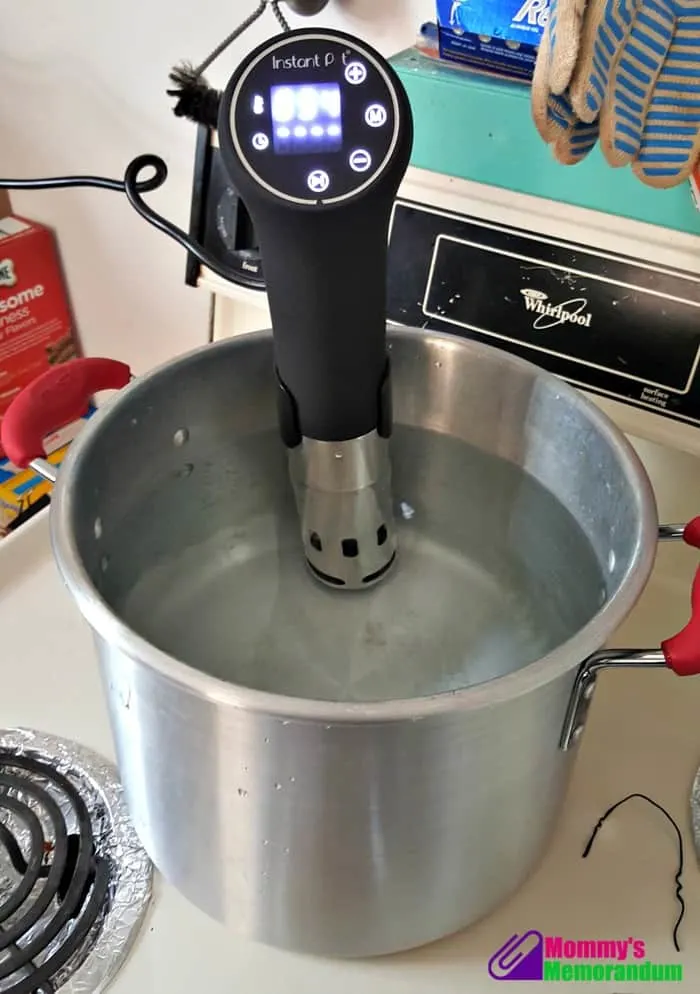 Sous Vide New York Strip heating water