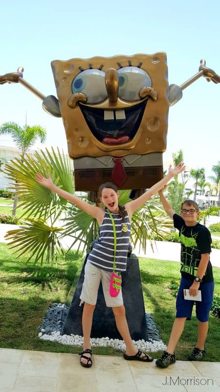 spongebob statue greets you to dominican republic Nickelodeon Resorts Punta Cana domincan republic