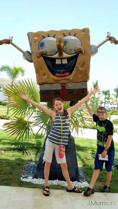 spongebob statue greets you to dominican republic Nickelodeon Resorts Punta Cana domincan republic