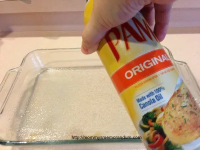 spray the pan with nonstick spray