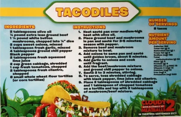 tacodiles #food #fun #healthy cloudy with a chance of meatballs 2