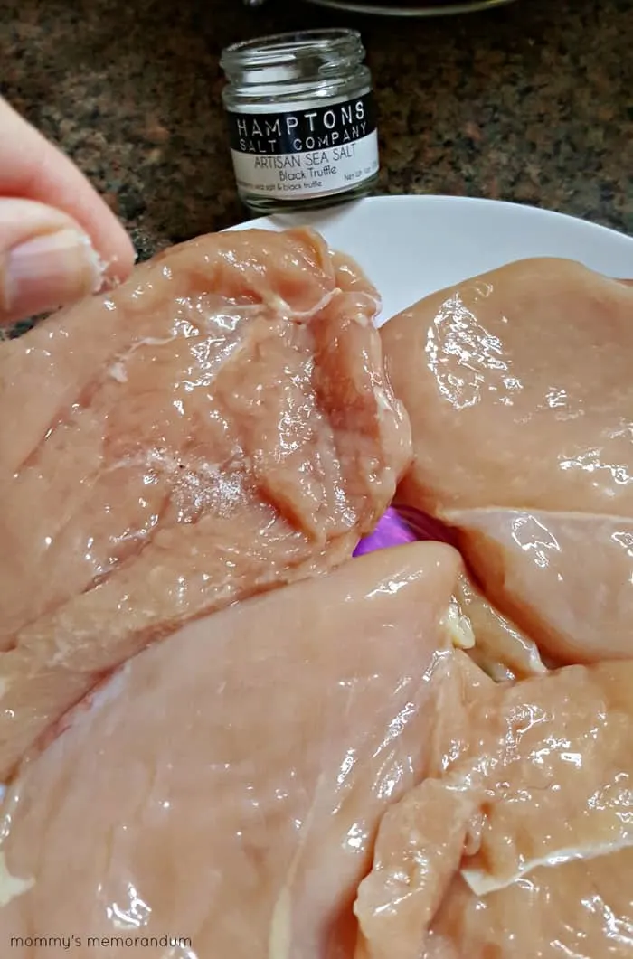 terra's kitchen salting chicken with hampton salt