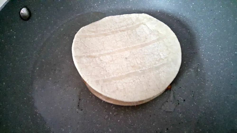 terra's kitchen vegetable quesadilla frying in pan