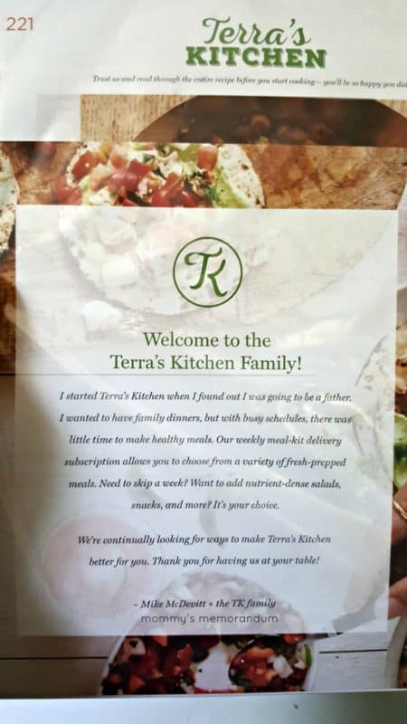 terra's kitchen welcome pack