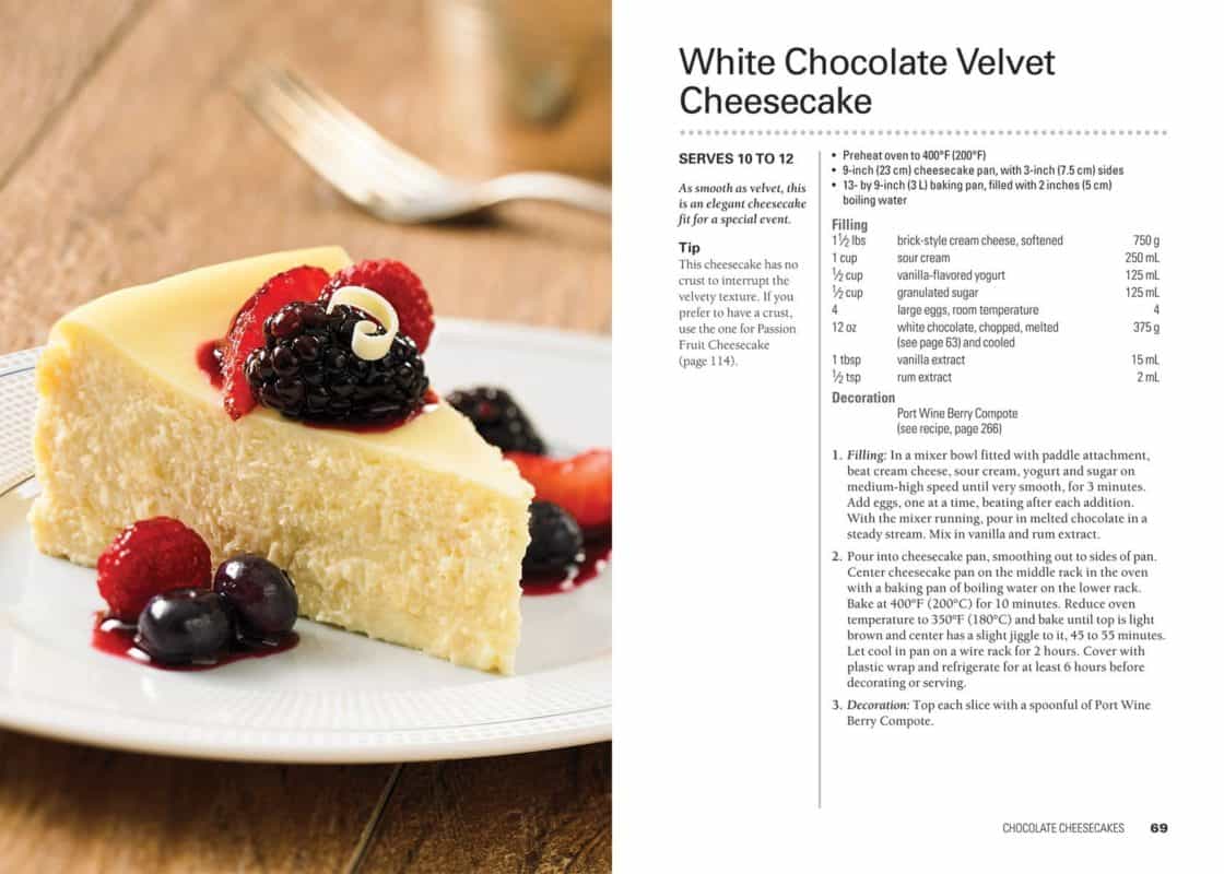 White Chocolate Velvet Cheesecake from The Cheesecake Bible Second Edition