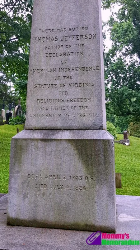 thomas jefferson grave at monticello