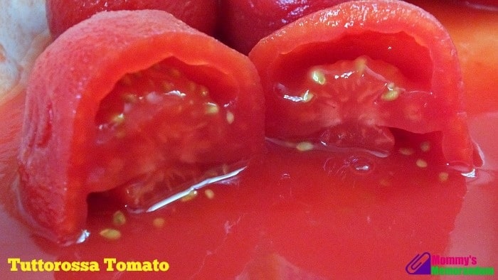 tuttorossa tomato cut in half