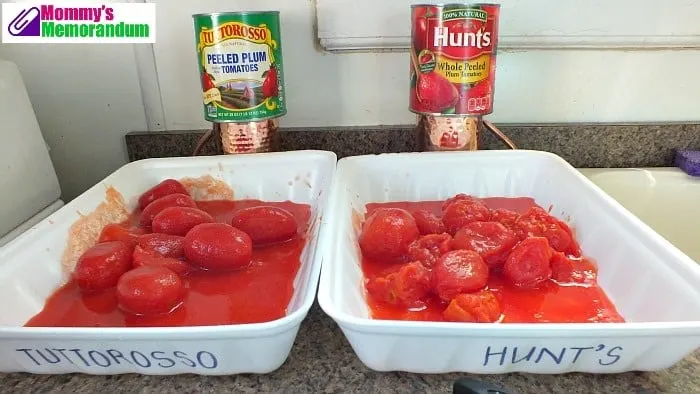 tuttorossa vs hunts tomatoes in tray