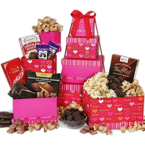valentine's day gifts ideas with gourmet baskets from the heart tower