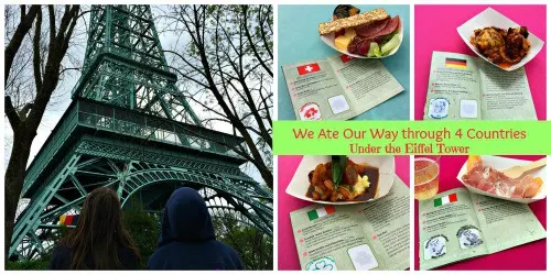 we are our way through 4 countries under the eiffel tower Collage