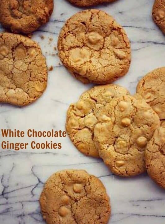 white chocolate ginger cookies