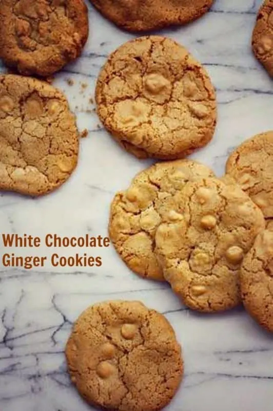 white chocolate ginger cookies