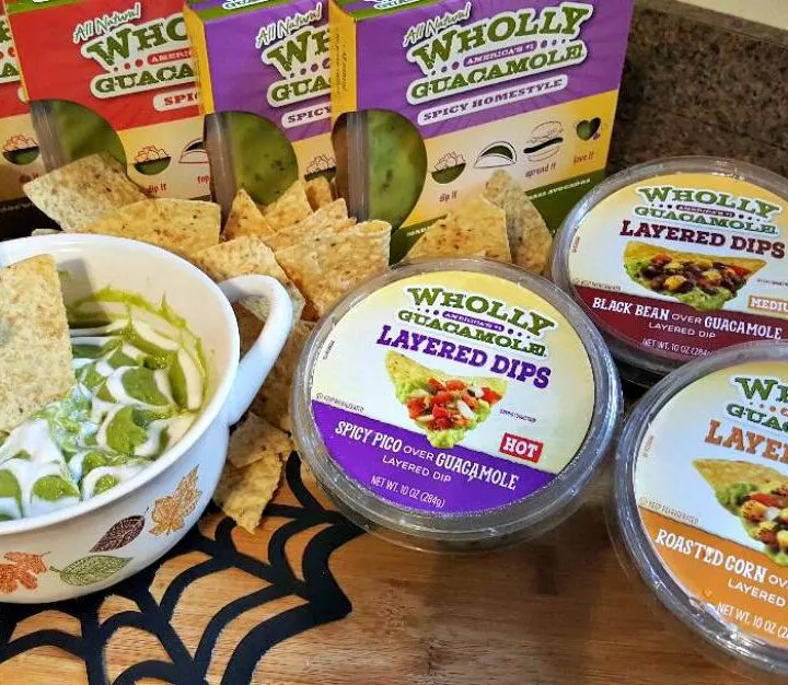 wholly guacamole spider web dip with other wholly guacamole products