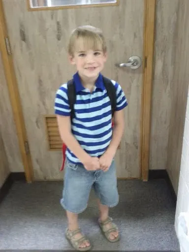 william's first day of school outside classroom