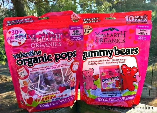 yumearth valentine organic pops and gummybears